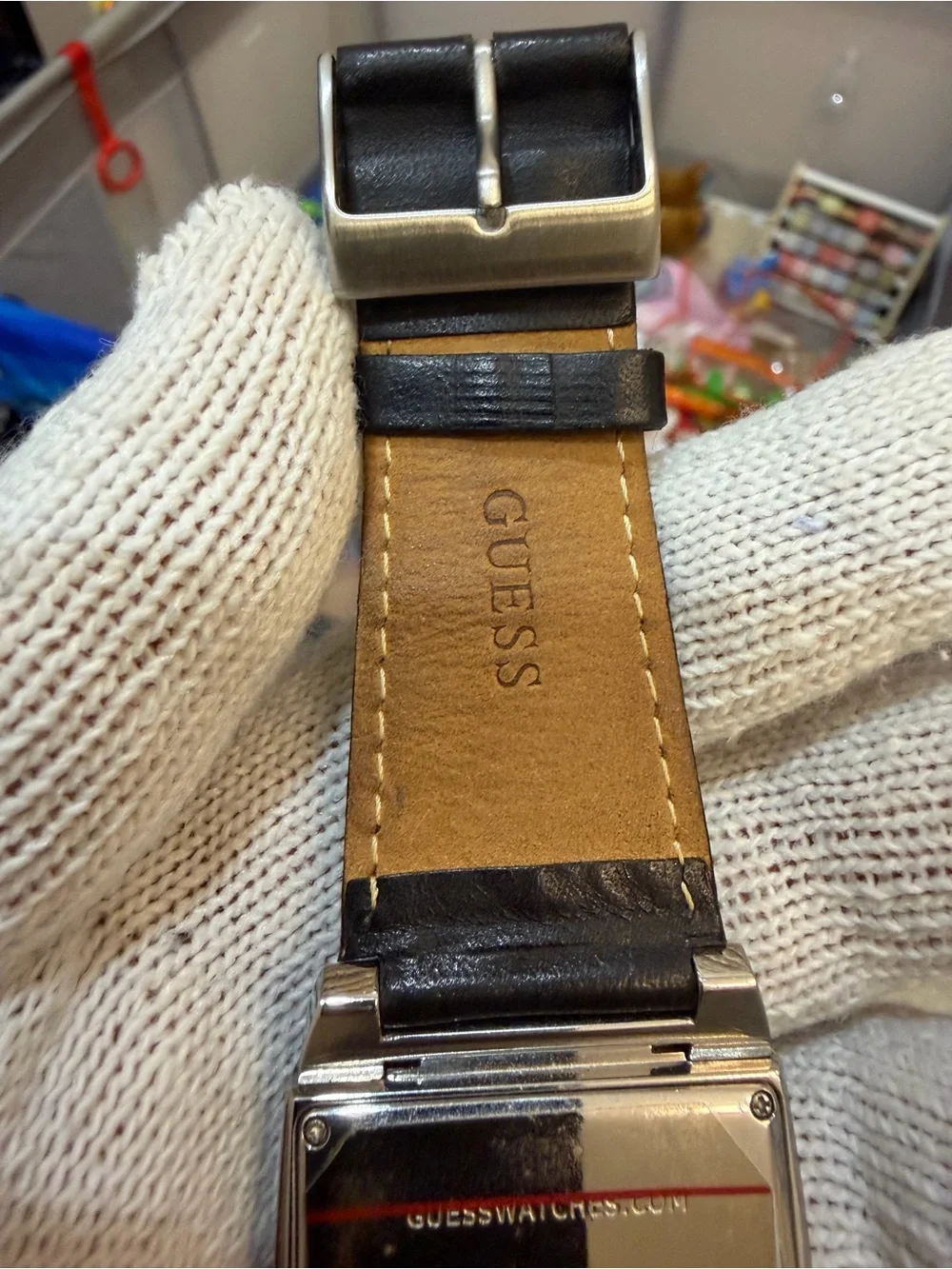 Guess Power Broker Men's Square Multifunction Watch Black Dial Japan Movt Rare